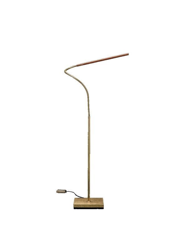 Lola T LED Tischleuchte von Catellani & Smith, goldene Stehlampe mit flexiblem Arm.
